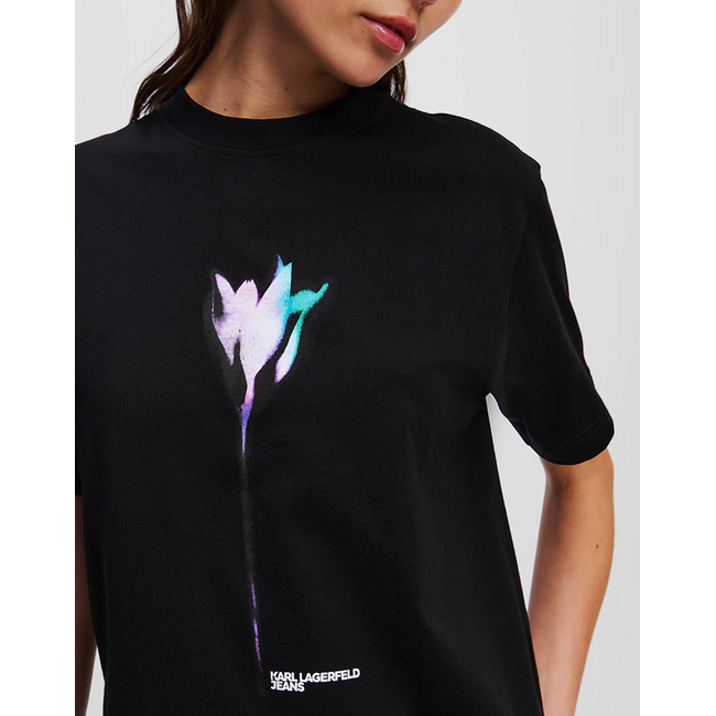 Product KARL LAGERFELD JEANS KLJ REG FLOWER COLOUR TEE base image