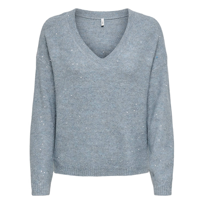 Product ONLY ONLARIZONA LS SEQUINS V-NECK PUL KNT base image