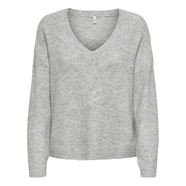 Product ONLY ONLARIZONA LS SEQUINS V-NECK PUL KNT base image