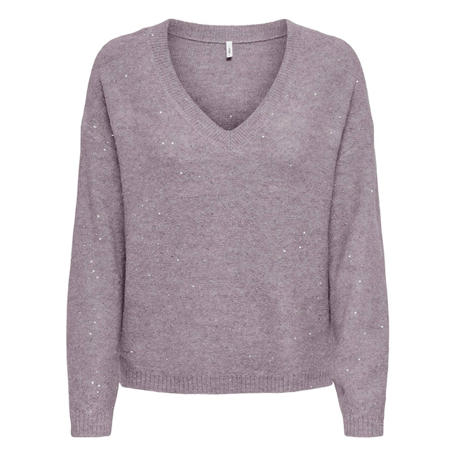 Product ONLY ONLARIZONA LS SEQUINS V-NECK PUL KNT base image