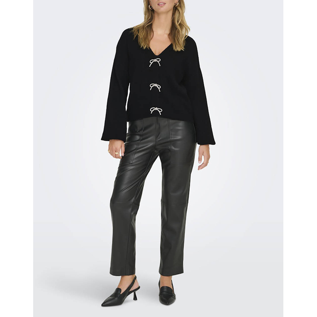 Product ONLY ONLDONNA LS BOW V-NECK KNT base image