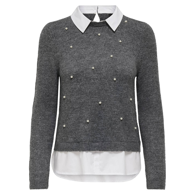 Product ONLY ONLDOLLY LS WOVEN MIX PEARL PULL CC KNT base image