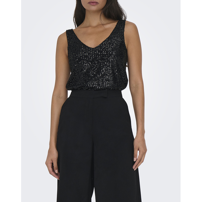 Product ONLY ONLANA S/L V-NECK SEQUINS TOP JRS base image