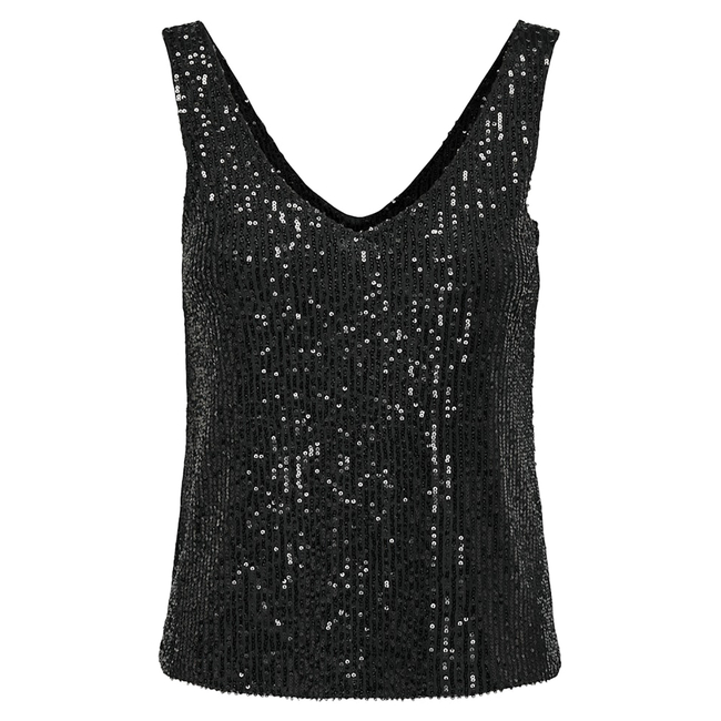 Product ONLY ONLANA S/L V-NECK SEQUINS TOP JRS base image