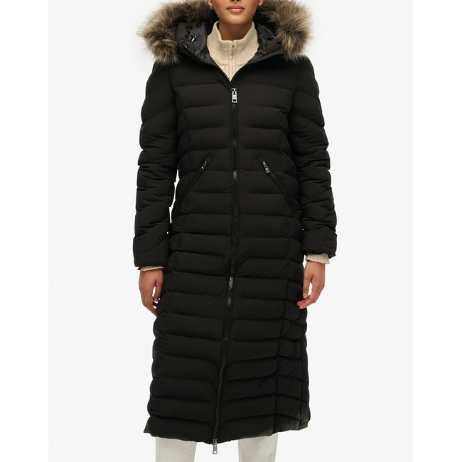 Product SUPERDRY D2 OVIN FUJI FAUX FUR HOODED LONGLINE JACKET WOMEN base image