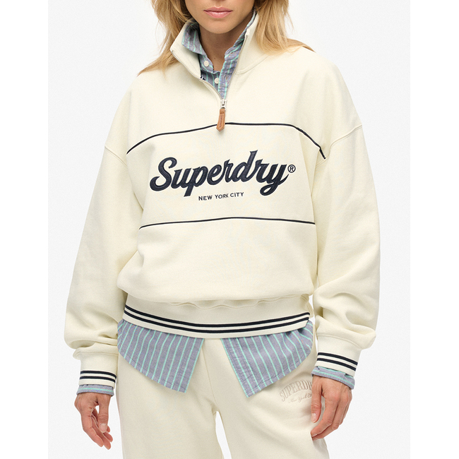Product SUPERDRY D2 SDSW COUNTRY CLUB LOOSE 1/4 ZIP SWEATSHIRT WOMEN base image