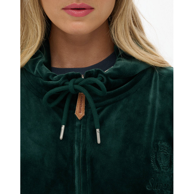 Product SUPERDRY D1 SDSW COUNTRY CLUB VELOUR ZIPHOOD SWEATSHIRT WOMEN base image