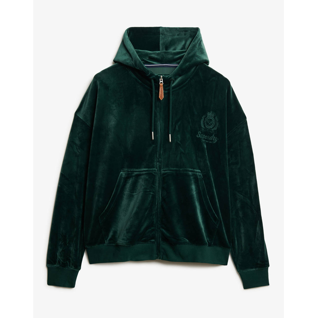 Product SUPERDRY D1 SDSW COUNTRY CLUB VELOUR ZIPHOOD SWEATSHIRT WOMEN base image