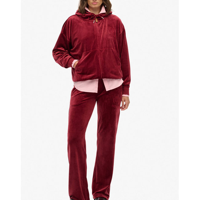 Product SUPERDRY D1 SDSW COUNTRY CLUB VELOUR ZIPHOOD SWEATSHIRT WOMEN base image