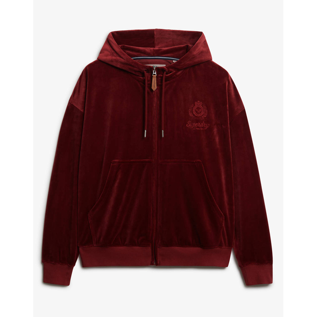 Product SUPERDRY D1 SDSW COUNTRY CLUB VELOUR ZIPHOOD SWEATSHIRT WOMEN base image