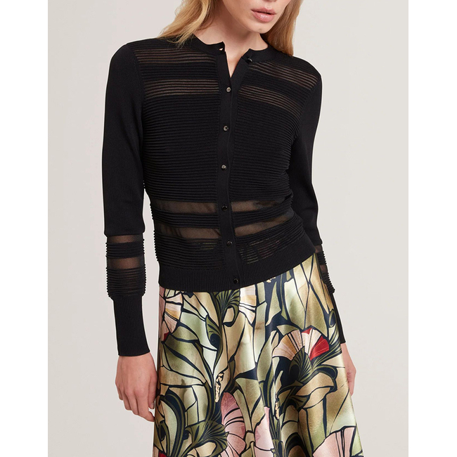 Product TED BAKER CALYAA Knit Cardigan With Invisible Yarn Panels base image