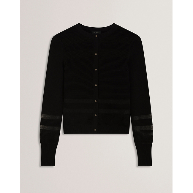 Product TED BAKER CALYAA Knit Cardigan With Invisible Yarn Panels base image