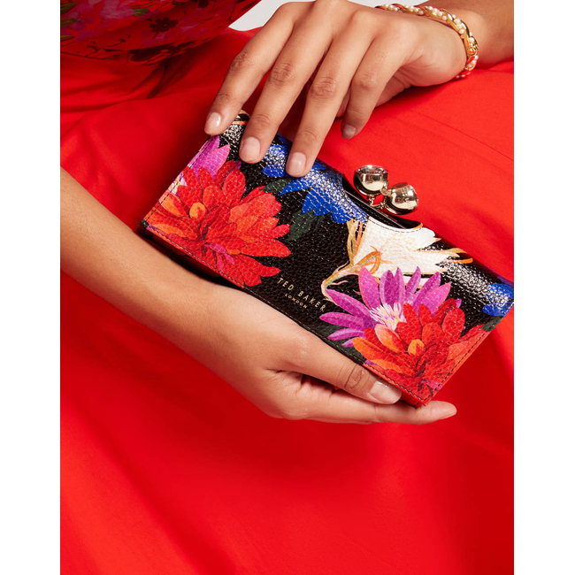 Product TED BAKER AMALIAH Printed Rose Detail Bobble Purse (Dimensions: 19 x 10 x 4cm) base image