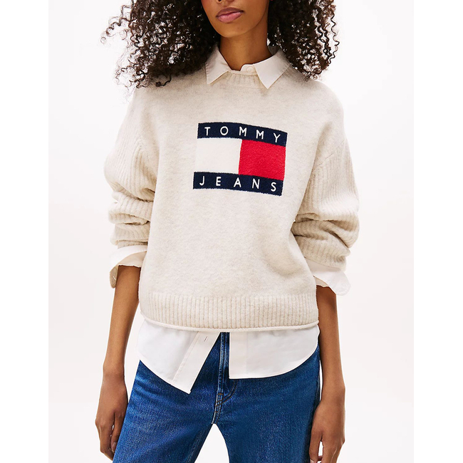 Product TOMMY JEANS TJW MELANGE FLAG SWEATER RIB EXT base image
