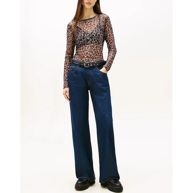 Product TOMMY JEANS TJW SLIM AOP MESH LS TOP EXT base image