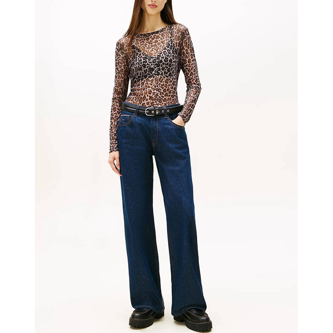 Product TOMMY JEANS TJW SLIM AOP MESH LS TOP EXT base image