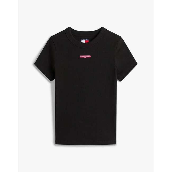 Product TOMMY JEANS TJW SLIM SCRIPT LABEL SS TEE EXT base image