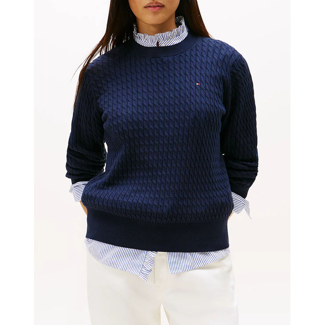 Product TOMMY HILFIGER CO CABLE C-NK LS SWEATER base image