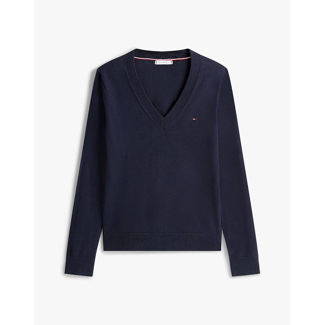 Product TOMMY HILFIGER CO JERSEY STITCH V-NK SWEATER base image