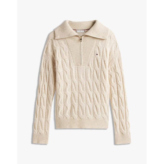 Product TOMMY HILFIGER SOFT WOOL CABLE 1/2 ZIP LS SWT base image