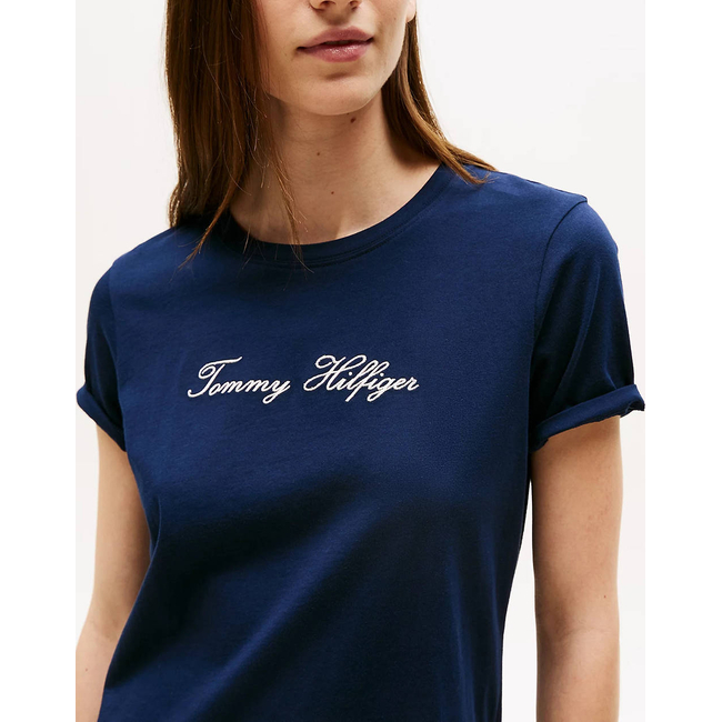 Product TOMMY HILFIGER LUREX SCRIPT REG C-NK SS TEE base image