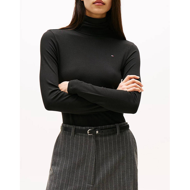 Product TOMMY HILFIGER SLIM 5X2 RIB ROLL-NK LS base image
