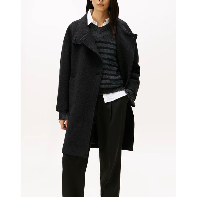 Product TOMMY HILFIGER WOOL TEXTURE REG FUNNEL NK COAT base image