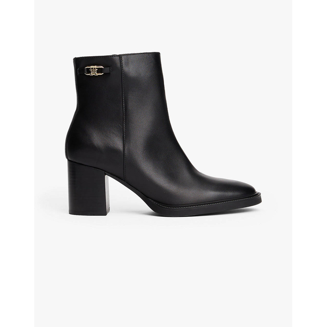 Product TOMMY HILFIGER STACKED HEEL LEATHER ANKLE BOOT base image