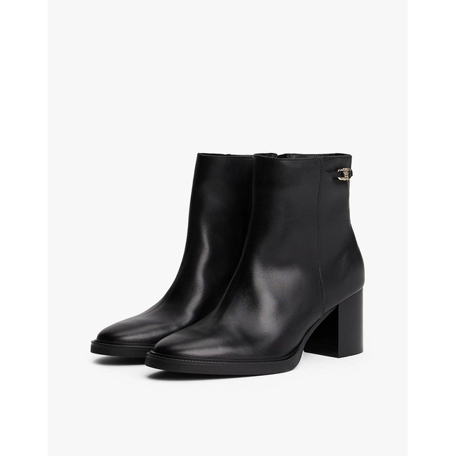 Product TOMMY HILFIGER STACKED HEEL LEATHER ANKLE BOOT base image