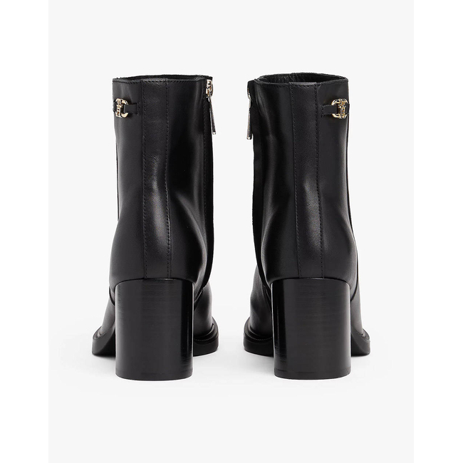 Product TOMMY HILFIGER STACKED HEEL LEATHER ANKLE BOOT base image