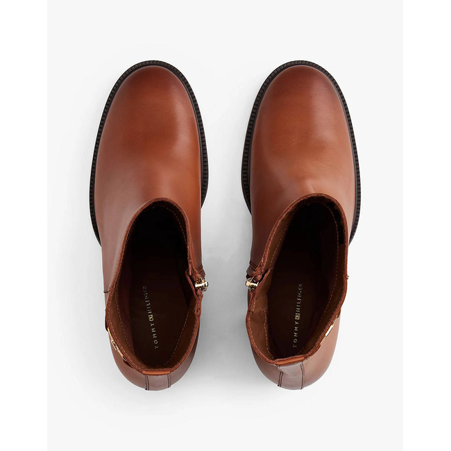 Product TOMMY HILFIGER STACKED HEEL LEATHER ANKLE BOOT base image