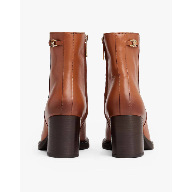 Product TOMMY HILFIGER STACKED HEEL LEATHER ANKLE BOOT base image