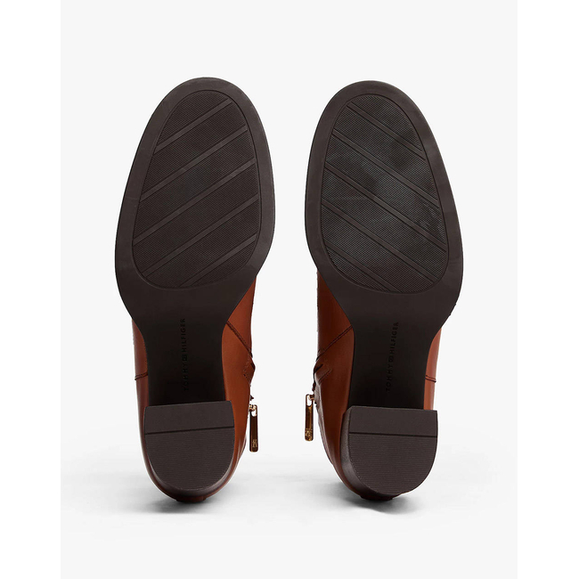 Product TOMMY HILFIGER STACKED HEEL LEATHER ANKLE BOOT base image