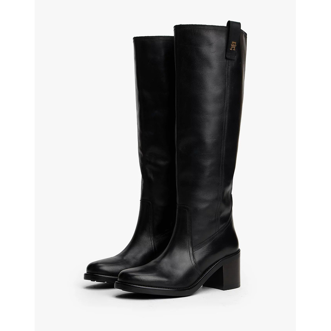Product TOMMY HILFIGER RIDING LTHR LONG BOOT BLOCK HEEL base image