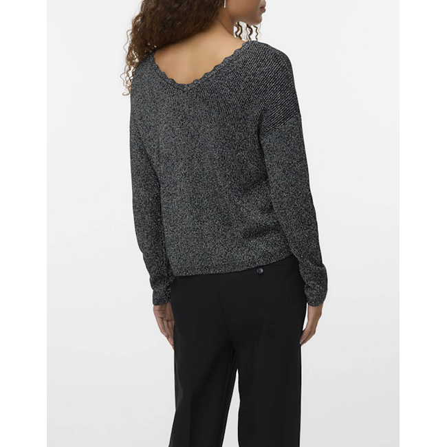 Product VERO MODA VMNEWLEX SHINE DOUBLE LS V-NECK PULL. base image