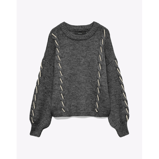 Product VERO MODA VMILINA LS O-NECK HANDSTITCH PULLOVER base image