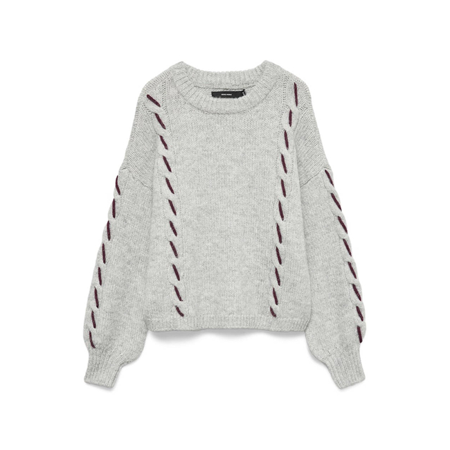 Product VERO MODA VMILINA LS O-NECK HANDSTITCH PULLOVER base image