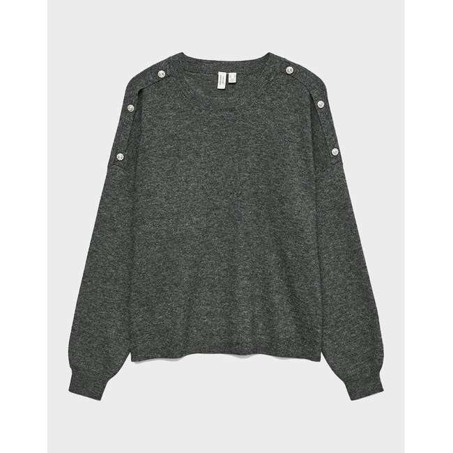 Product VERO MODA VMJOYA LS O-NECK BUTTON PULLOVER BTQ base image