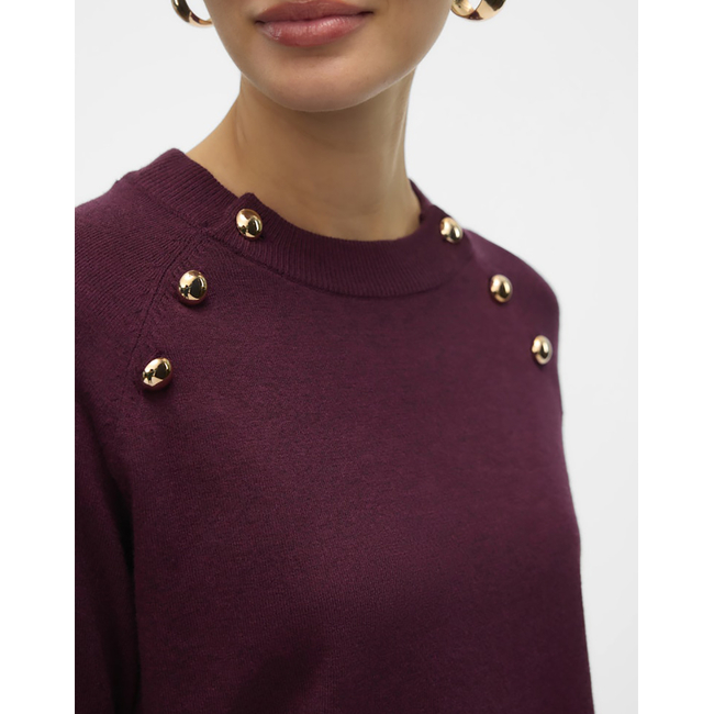 Product VERO MODA VMHAPPY LS O-NECK BUTTON PULLOVER BOO base image