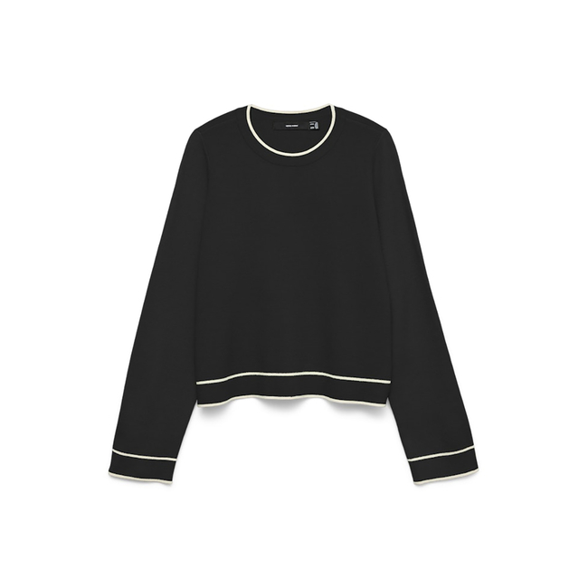 Product VERO MODA VMGOLD LS O-NECK DOUBLE CONTRAST PULL base image