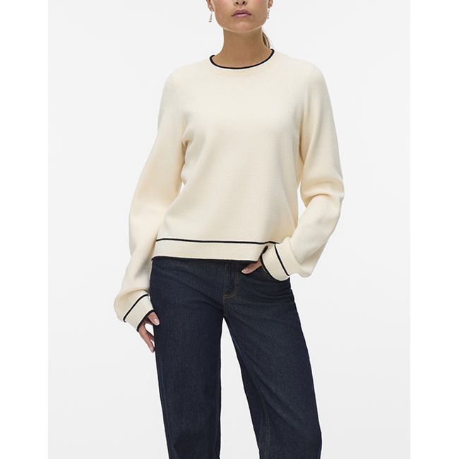 Product VERO MODA VMGOLD LS O-NECK DOUBLE CONTRAST PULL base image