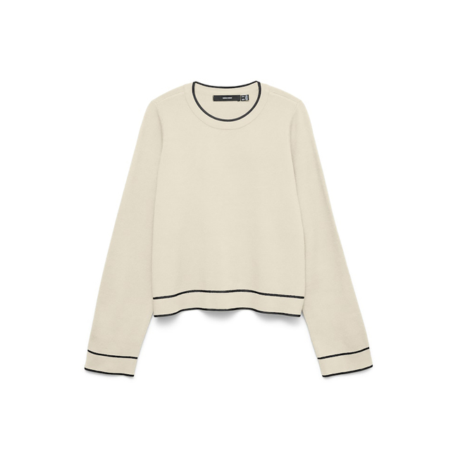 Product VERO MODA VMGOLD LS O-NECK DOUBLE CONTRAST PULL base image