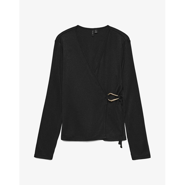 Product VERO MODA VMLOUISA LS V-NECK WRAP TOP JRS GA base image