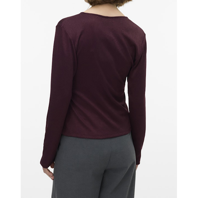 Product VERO MODA VMLOUISA LS V-NECK WRAP TOP JRS GA base image