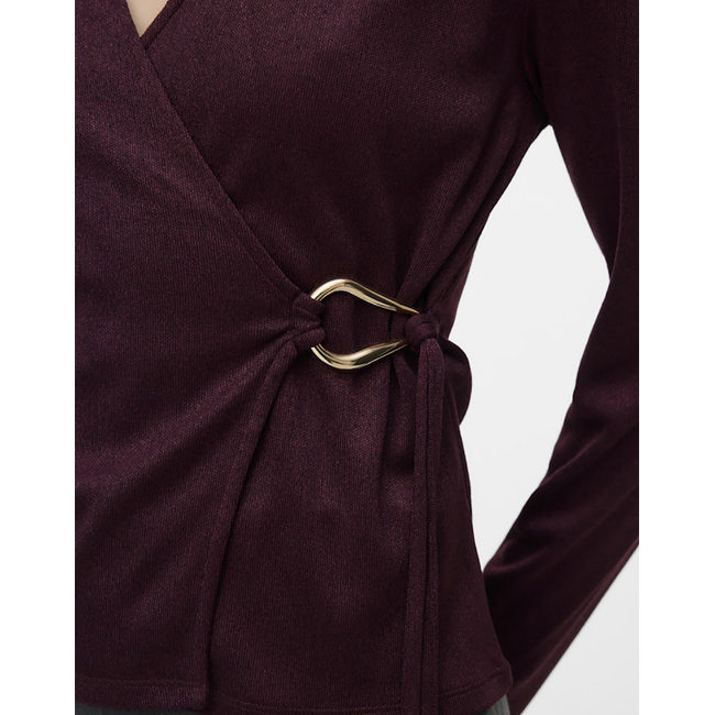 Product VERO MODA VMLOUISA LS V-NECK WRAP TOP JRS GA base image