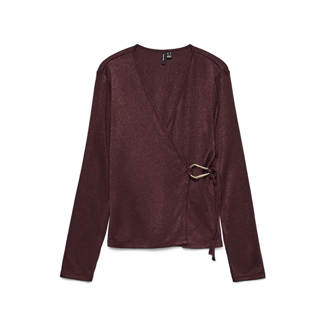 Product VERO MODA VMLOUISA LS V-NECK WRAP TOP JRS GA base image