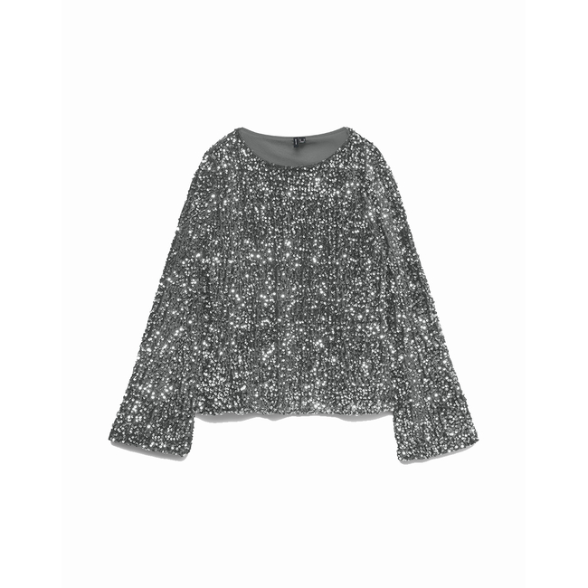 Product VERO MODA VMBELLA LS BOATNECK SQ TOP JRS GA base image