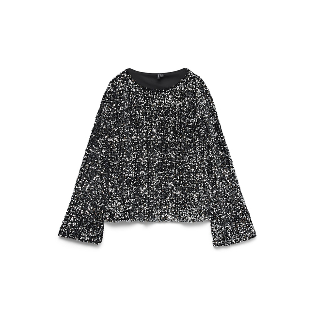 Product VERO MODA VMBELLA LS BOATNECK SQ TOP JRS GA base image