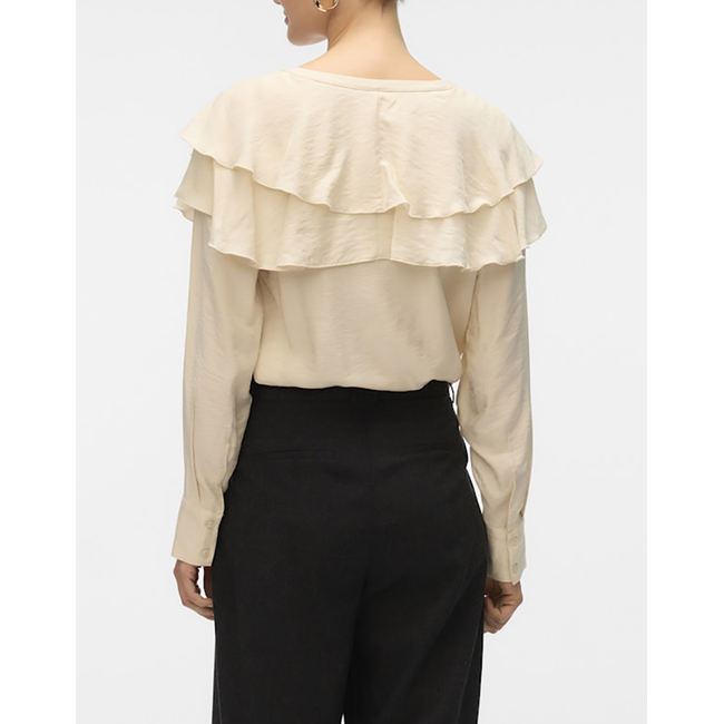 Product VERO MODA VMLIZZI LS FLOUNCE TOP WVN GA base image