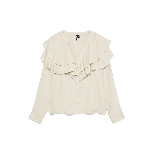 Product VERO MODA VMLIZZI LS FLOUNCE TOP WVN GA base image